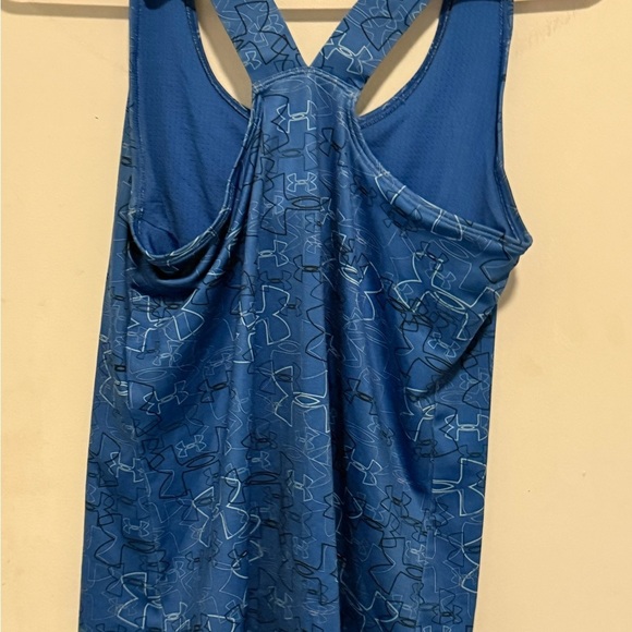 Under Armour Heat Gear Vibrant Blue Patterned Tank - Picture 2 of 4